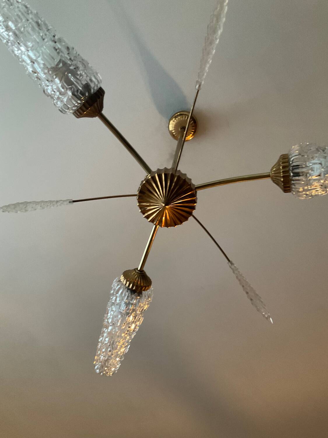 Vintage brass chandelier from the 50s-60s