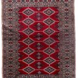 Tapis vintage ouzbek Boukhara fait main en laine – 126 x 181 cm – années 1960