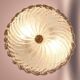Vintage Italian ceiling light in Murano glass, pink border, diameter 40 cm.