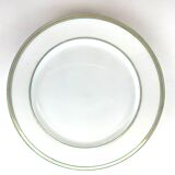 5 assiettes dessert blanche avec liseré vert 19,5cm