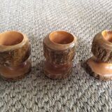 Series of 6 wooden coquetiers