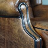 Brown sheepskin armchair