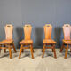 Vintage oak brutalist chairs, 1970s set of 4
