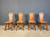 Vintage oak brutalist chairs, 1970s set of 4