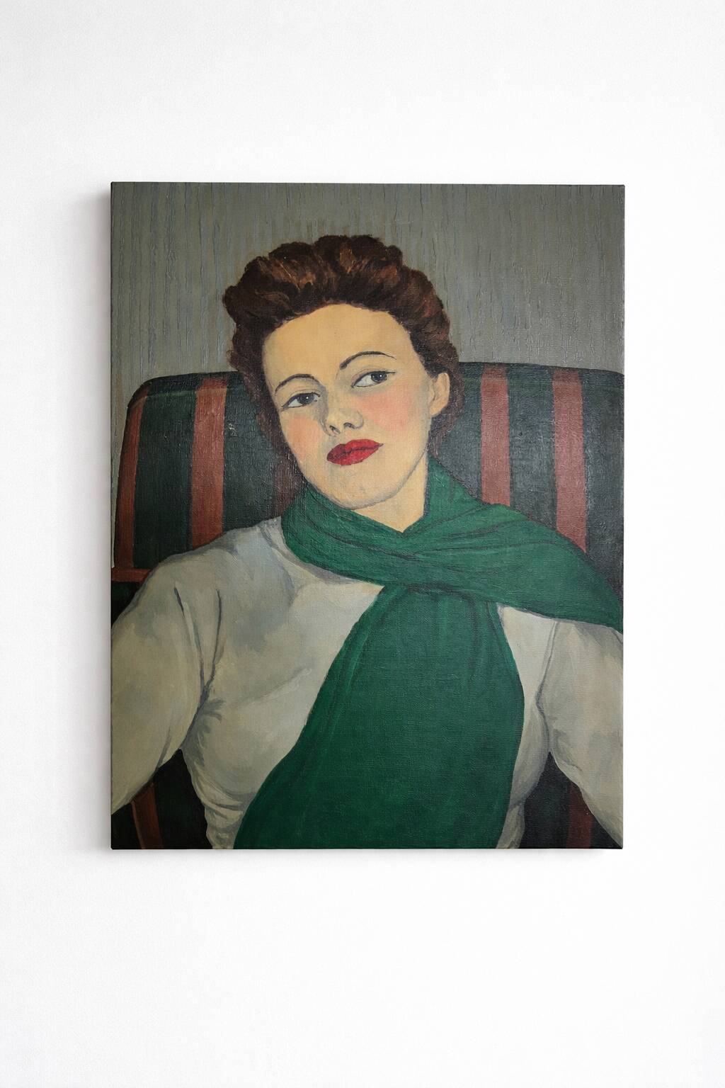 Portrait féminin – Pierre Morosini, 1956 – Huile sur toile, École de Paris