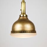 Art Nouveau pendant lamp in brass and glass from the 1920s, ceiling light, Jena, Germany.