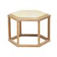 Pair of hexagonal side tables in cerused oak and travertine, attr