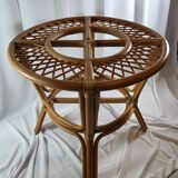 Adrien Audoux, Frida Minet table in rattan with glass top, France.