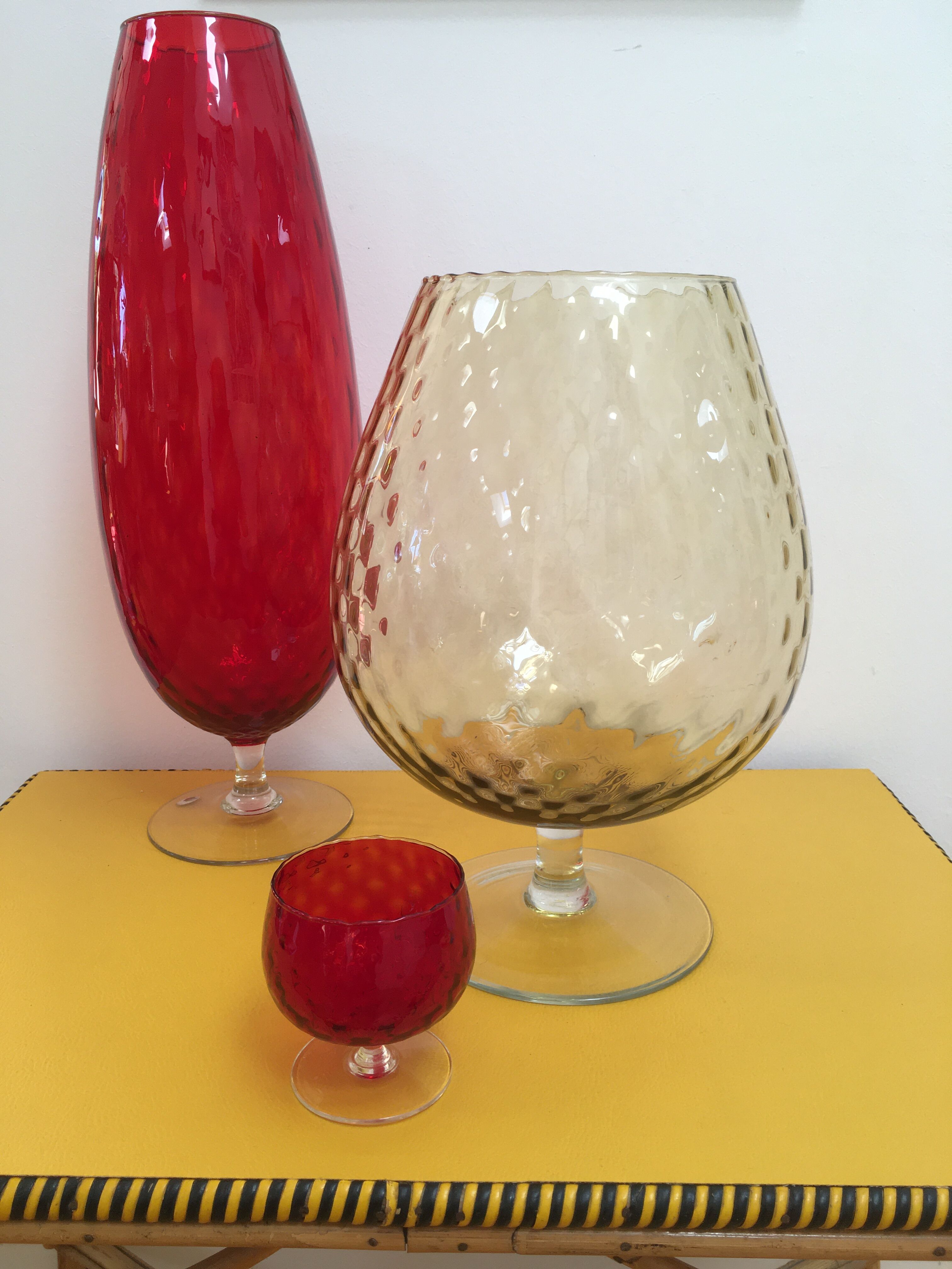 XXL Empoli 1950 amber yellow cup vase