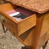 Marquetry and marble sideboard