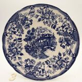 6 Flat blue blue plates "Flowers"