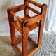 High chair for baby in solid pine - mid 20th century.