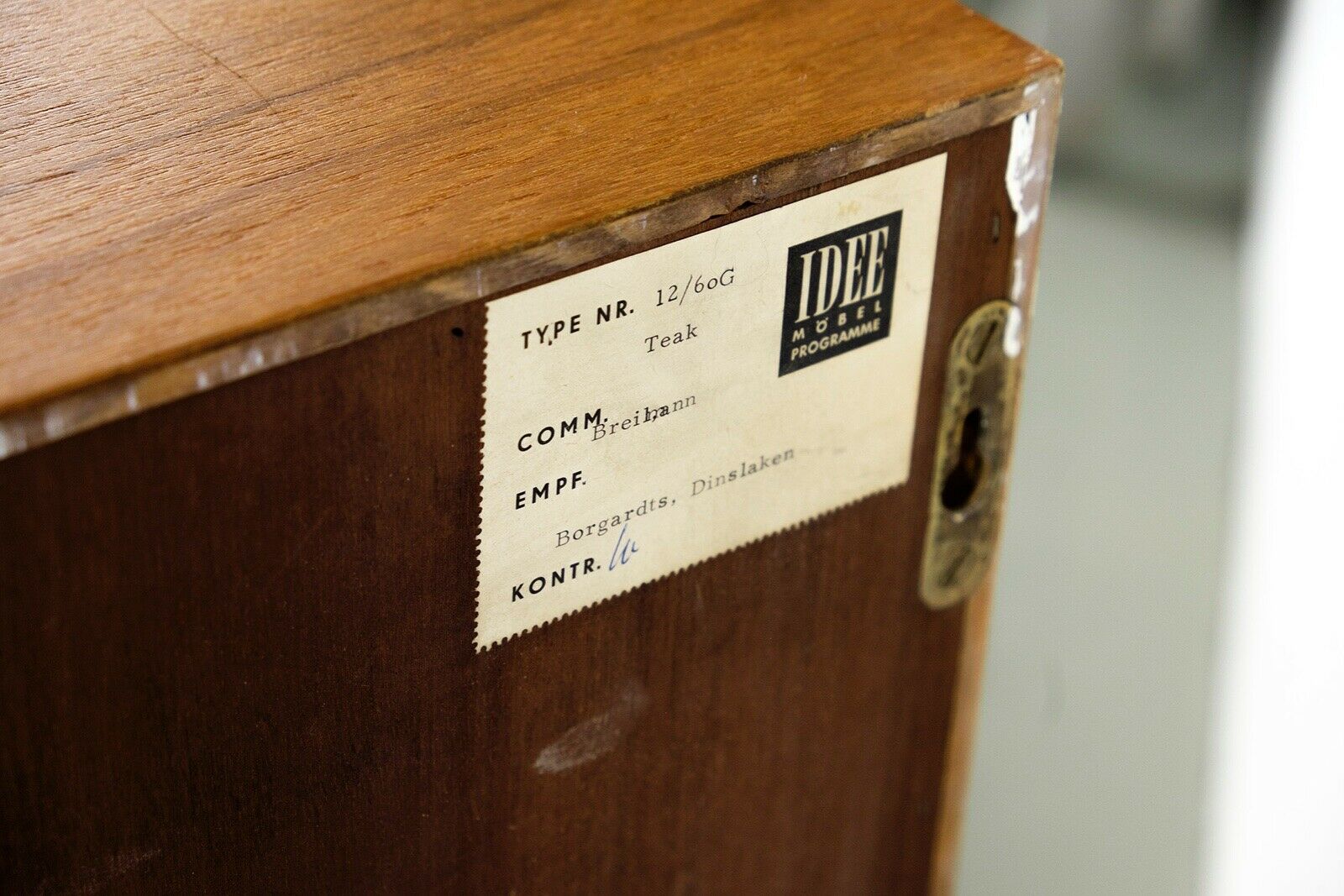 Vintage teak shopping shop window shelf 60s