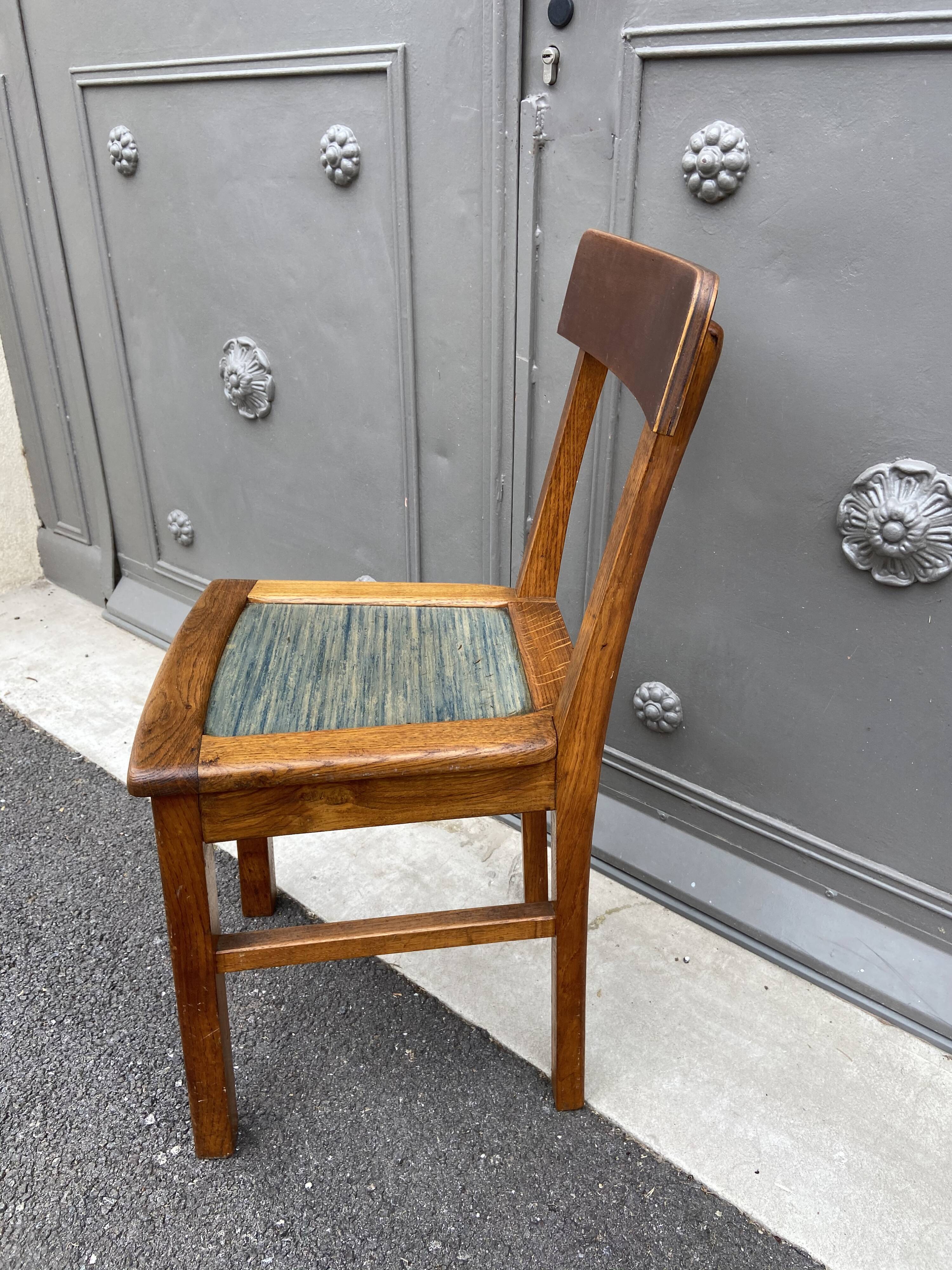 4 chairs wood 1950