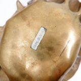 Brass trinket box in the shape of a blue crab, 1960s