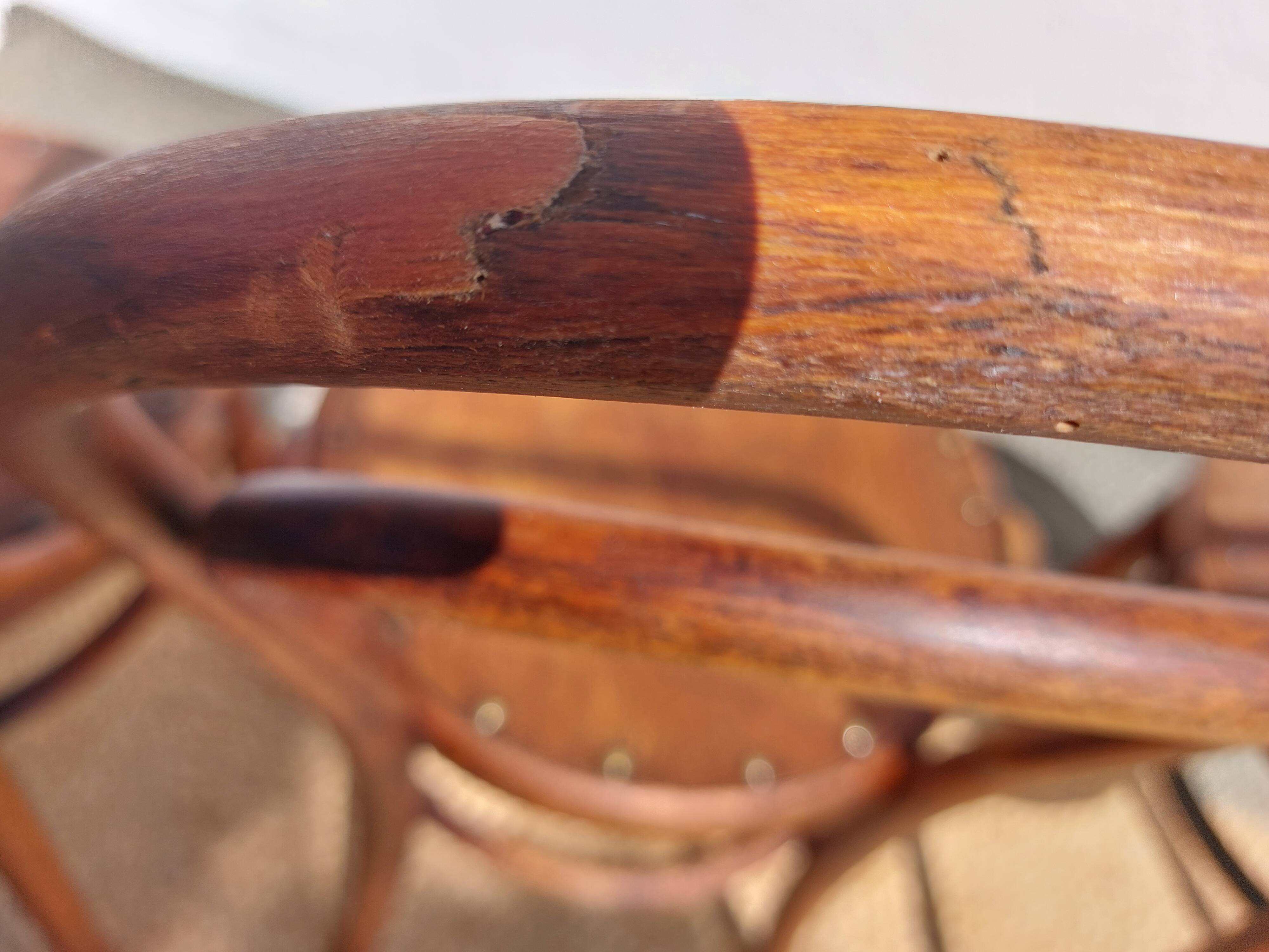 4 curved wooden bistro chairs