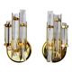 Pair of Venini wall lamps cut glass Murano Italy 1980