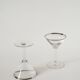 Lot de 6 verres à cocktail, Martini, liseré chromé, Art Déco, 1930