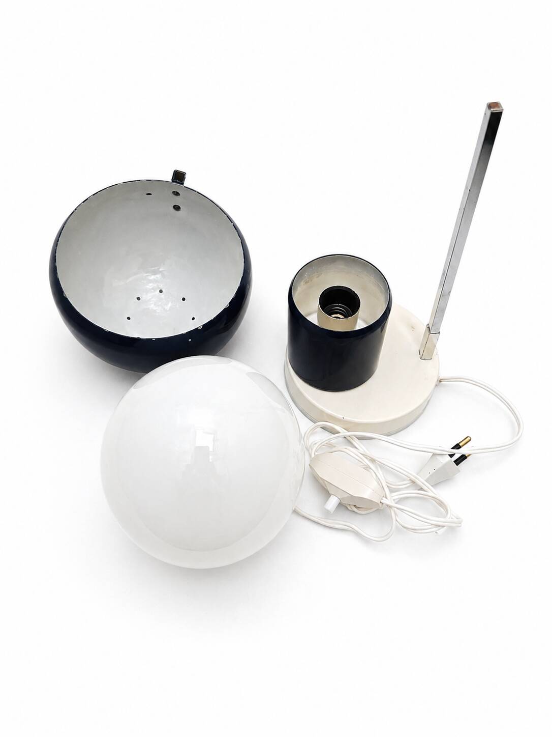 Modernist table lamp G.C.M.E. in metal and glass, Italy 1970s