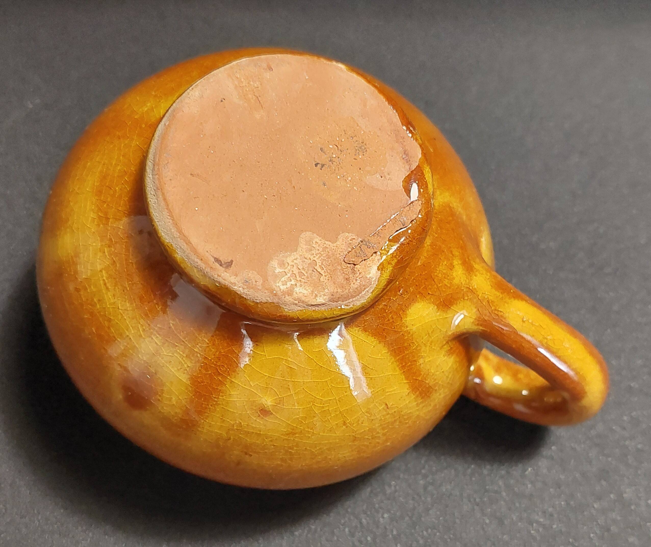 Pot à crème pichet terre cuite vernissée XXème