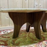 Scandinavian style coffee table in marble and zebrawood