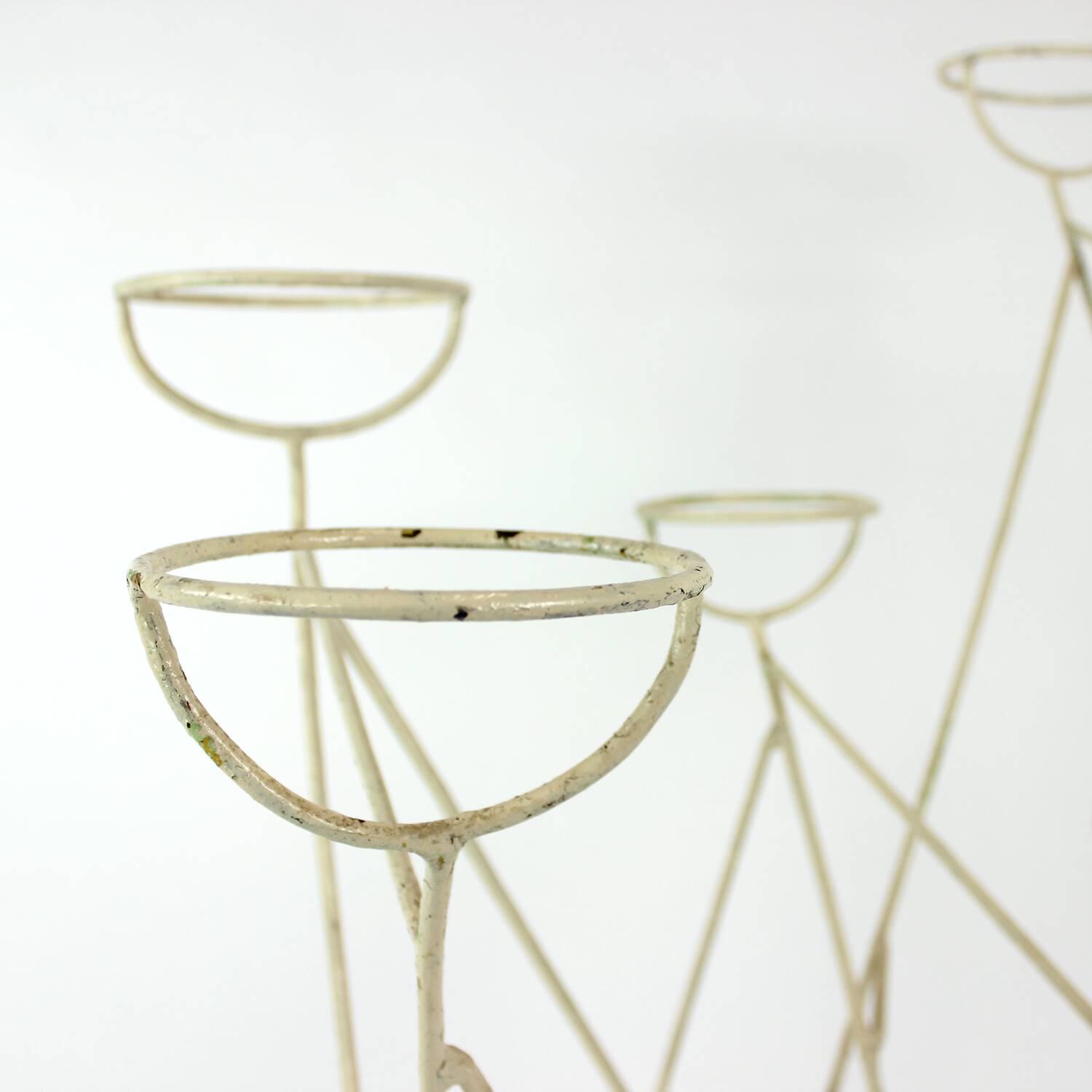 Large Mid Century Steel Plant Holder Stand, Czechoslovakia 1960s