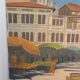 Original oil painting, Provençal market in Nice, France, Grether, 1948