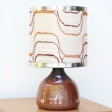 Pink brown ceramic lamp, 70s