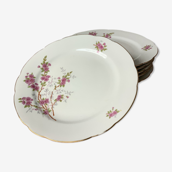 6 assiettes Kahla GDR Allemagne en porcelaine décor floral liberty