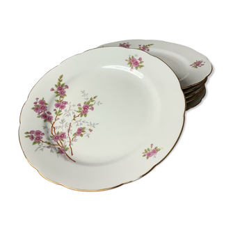 6 assiettes Kahla GDR Allemagne en porcelaine décor floral liberty