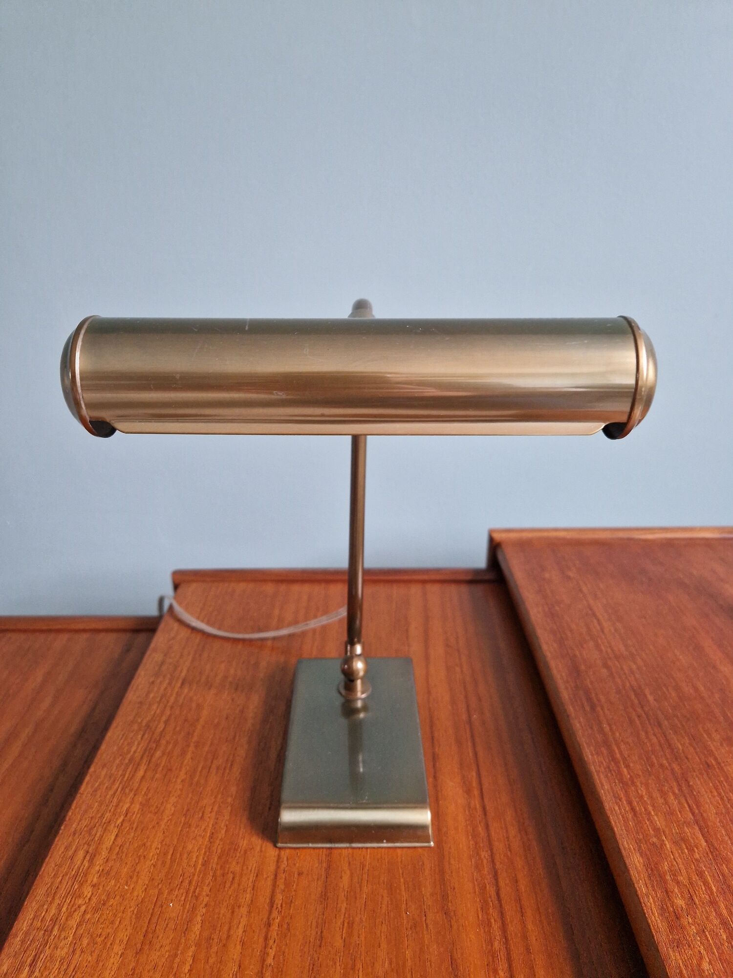 Pair of brass desk/piano lamps, 1950s-60s