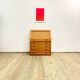 Danish Mid Century Teak Writing Cabinet, Bureau or Secretary Desk with roll top, 1960s