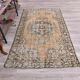 Tapis vintage orange et marron des années 59 122x216 cm