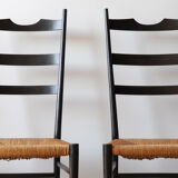 Black Italian straw chairs