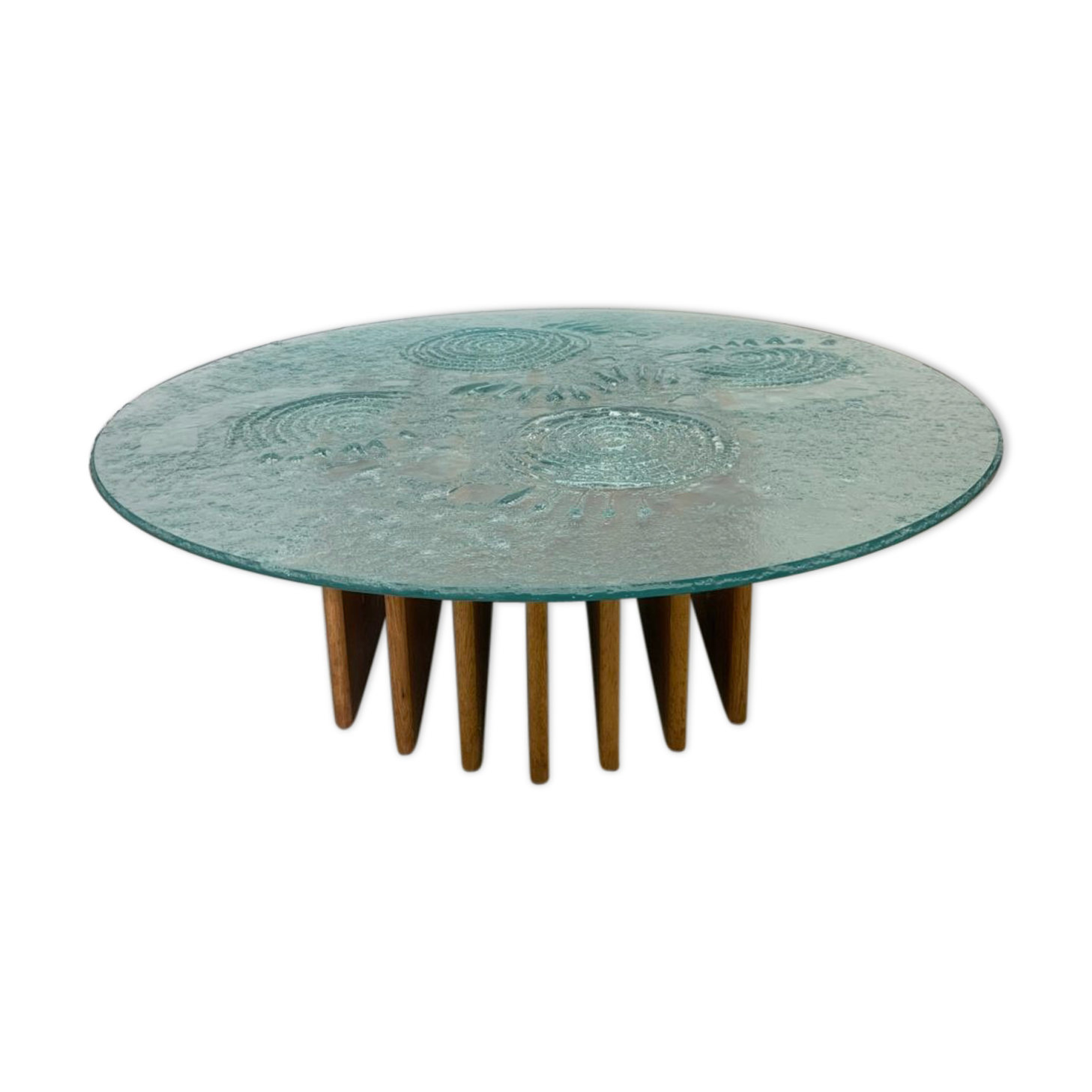 1970's mid-century glass coffee table