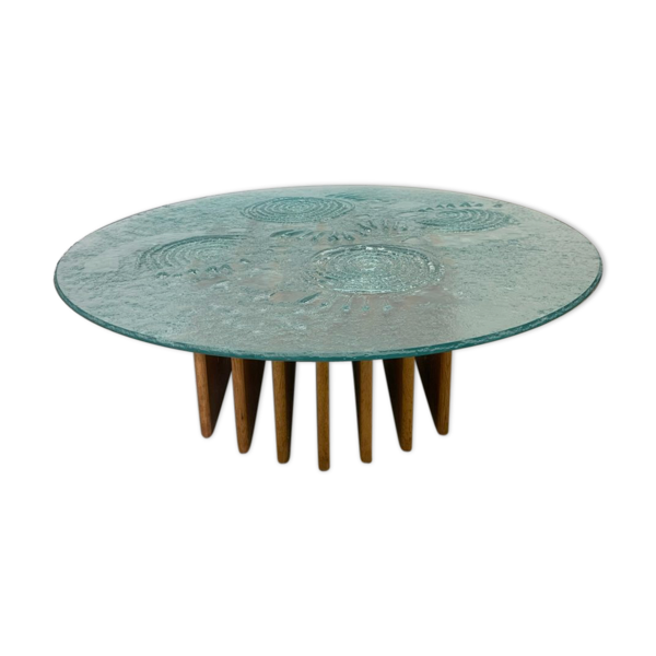 Table basse mid-century en verre 1970's