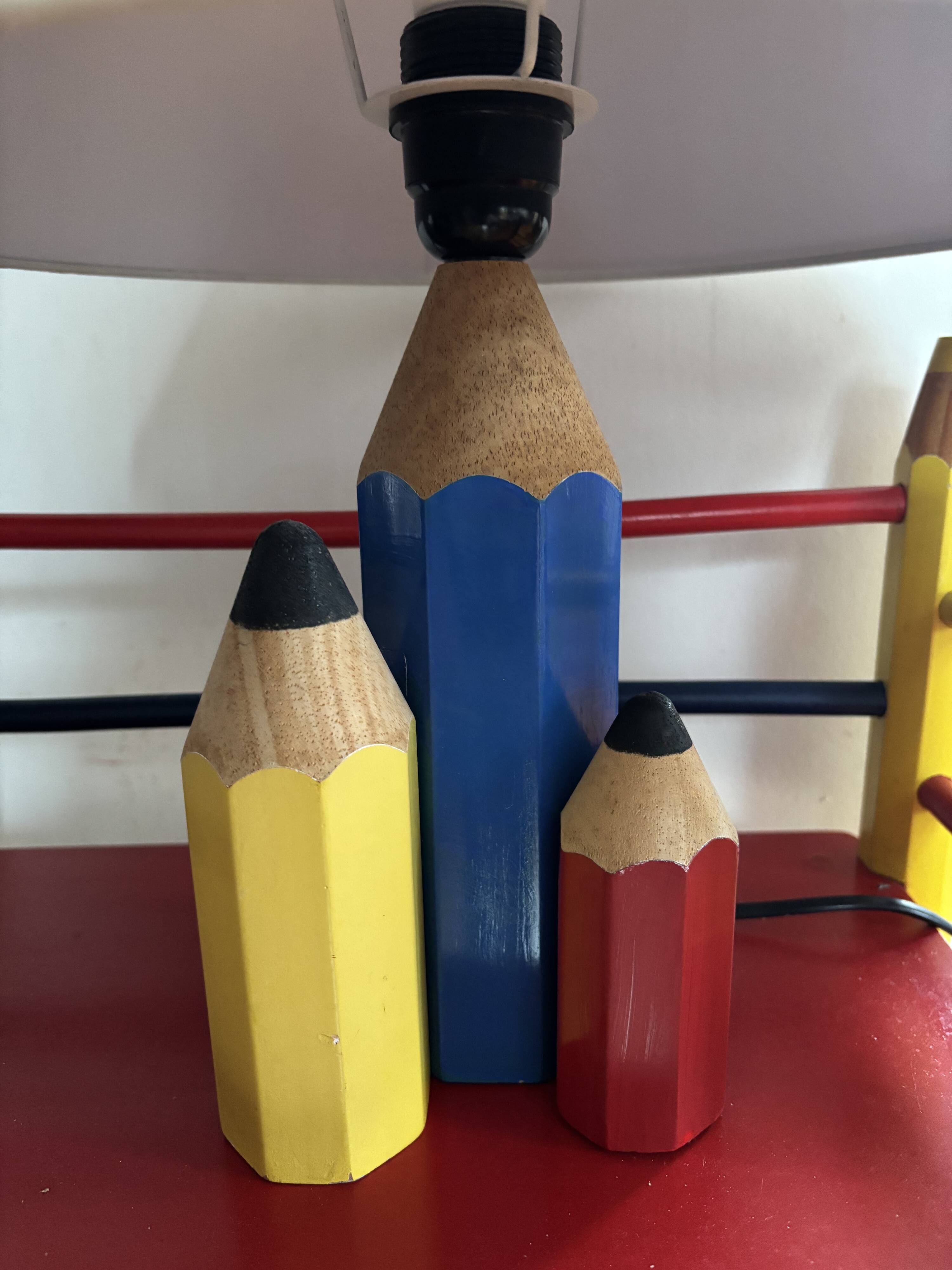 Post-modern lamp "Crayons de couleur" by Pierre Sala France 1980