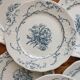 6 flat plates in iron earth Pompadour earthenware factory of Clairefontaine