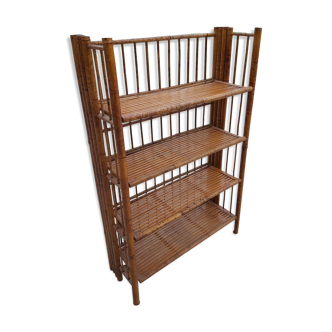 Étagère pliable en bambou et rotin