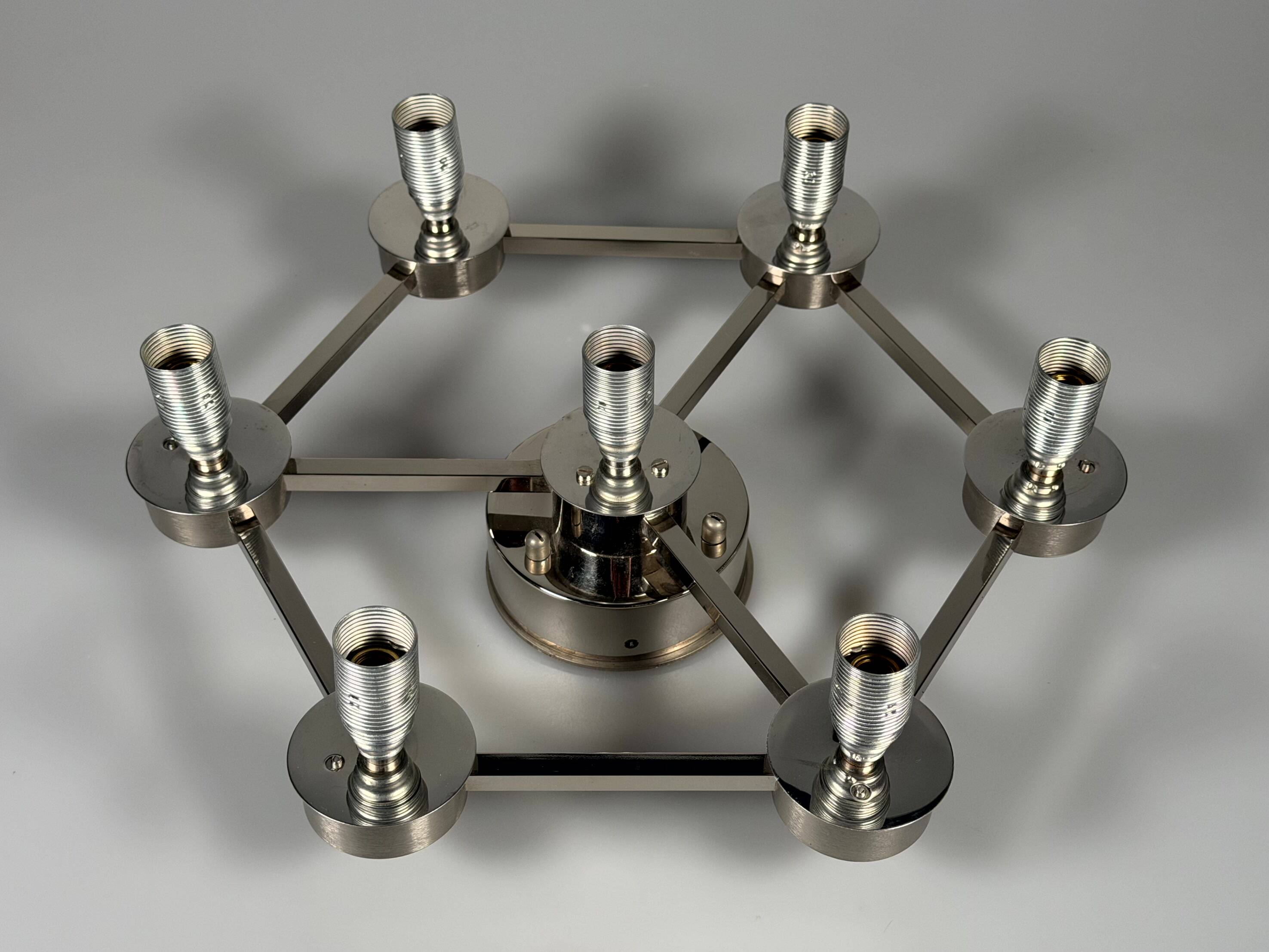 1960s 1970s Ceiling or Wall Lamp German Ice Glass Space Age Design