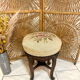 Antique Napoleon III adjustable piano stool and canvas