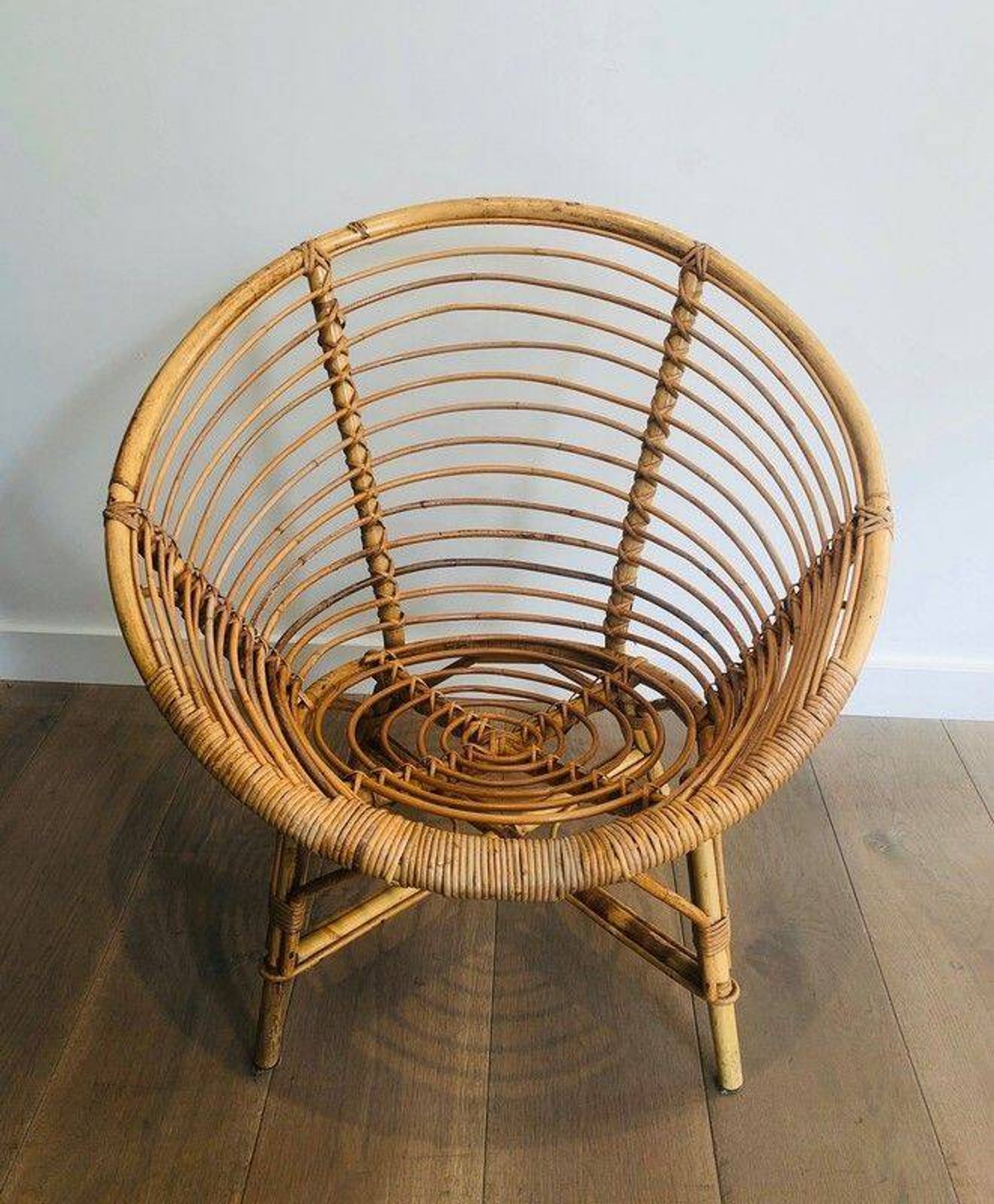 Pair of rattan armchairs