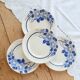 4 assiettes plates vintage terre de fer Églantine - Moulin des Loups