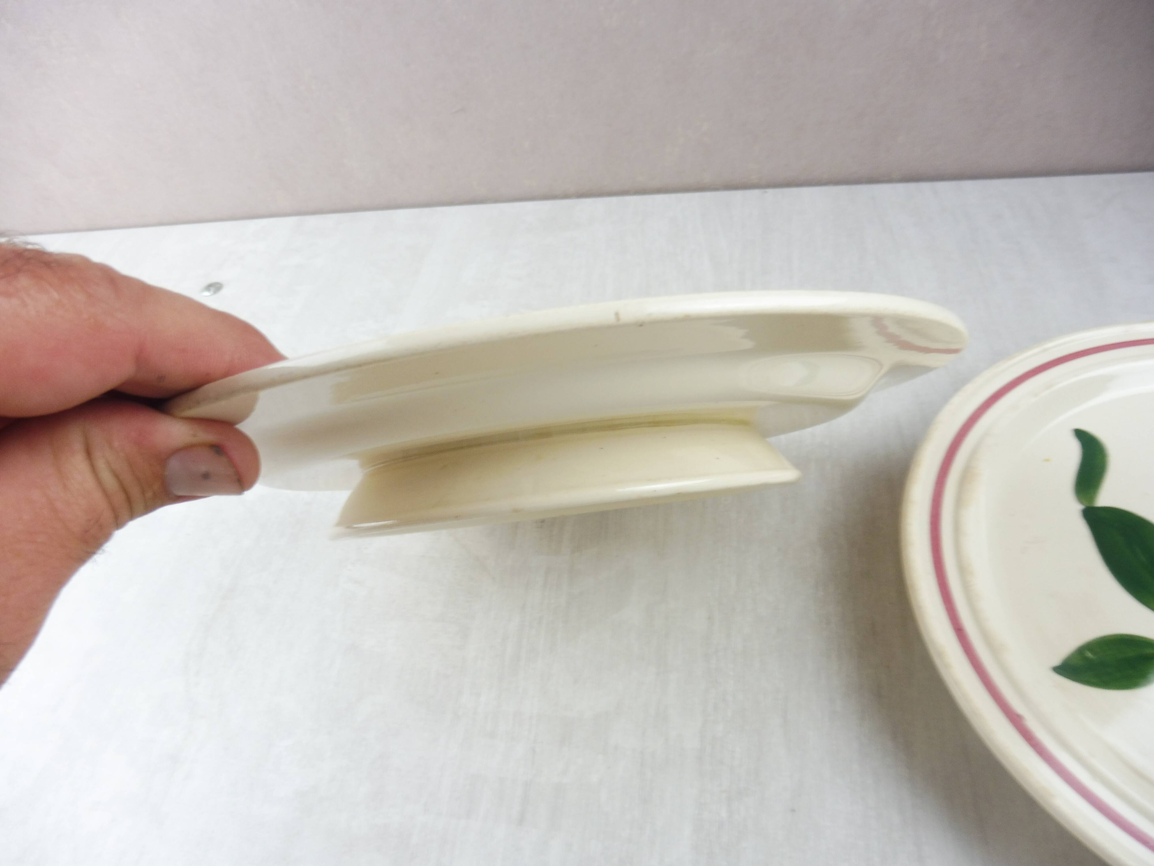 Lot of 2 plates with footouche décor Selestat, Schlettstadt, from Sarreguemines