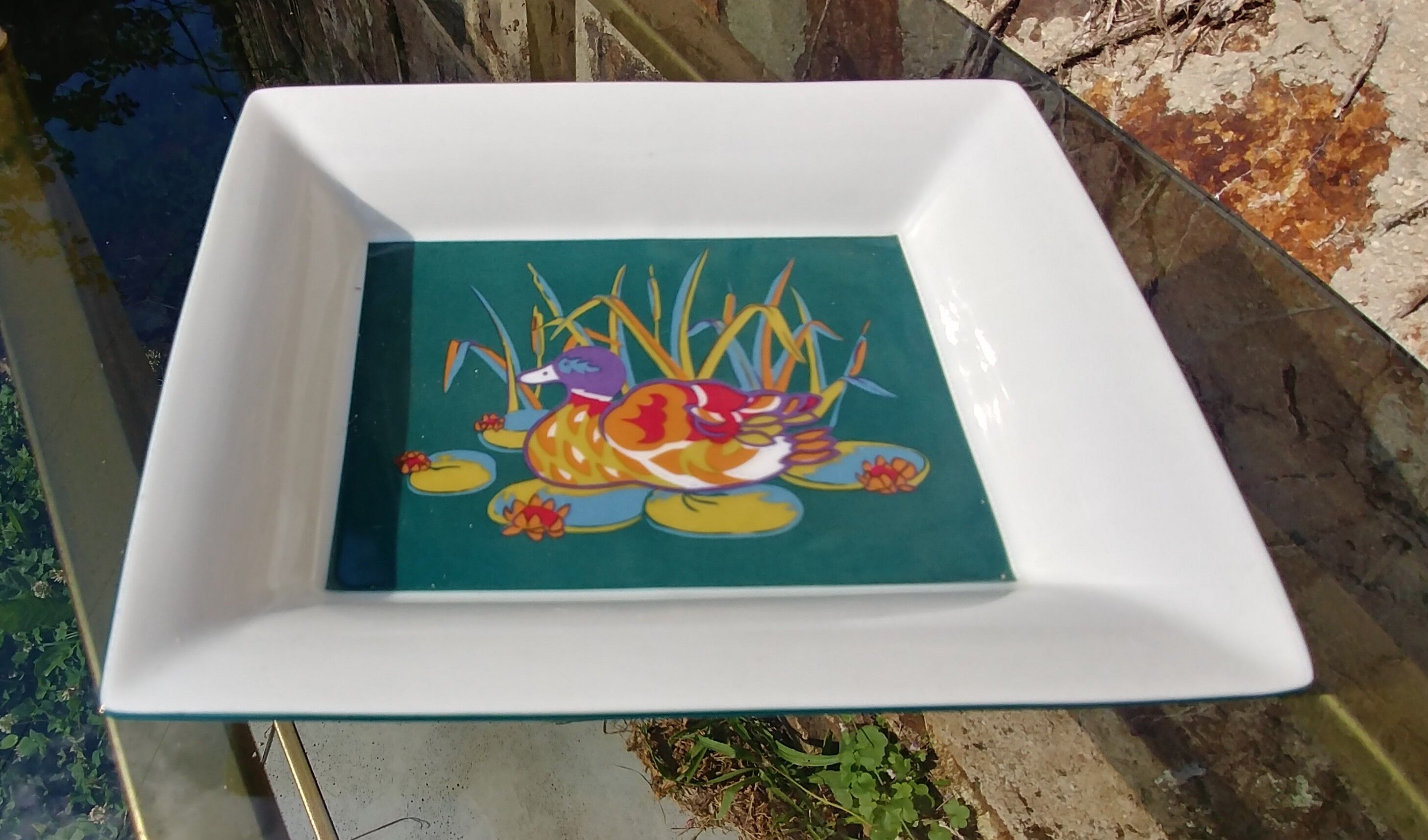 Vide poche en porcelaine Alfoldi Hungary décor canard