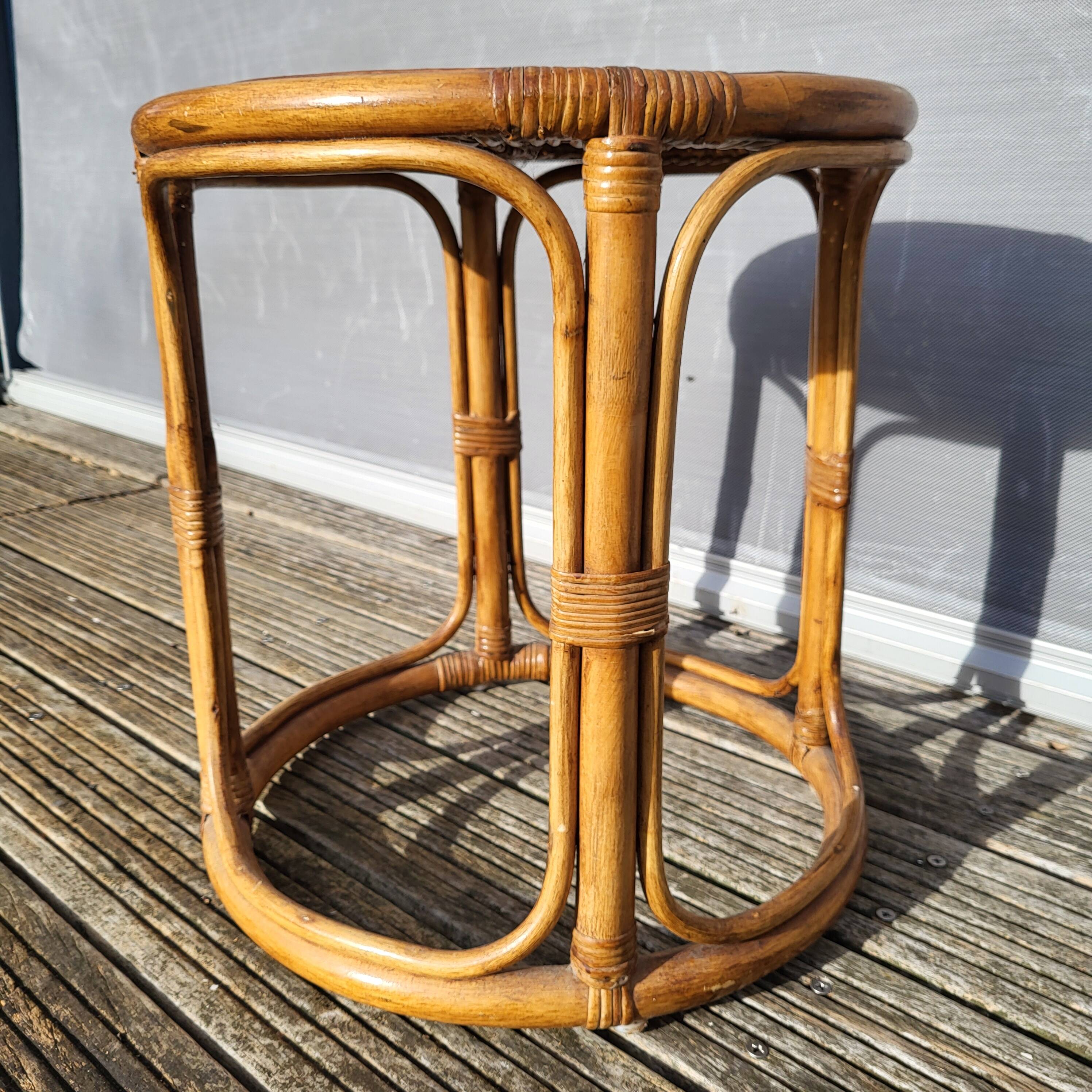 Jungle coffee table • Vintage rattan side table