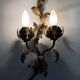 Vintage Italian wall light in gilded wood. 1970s