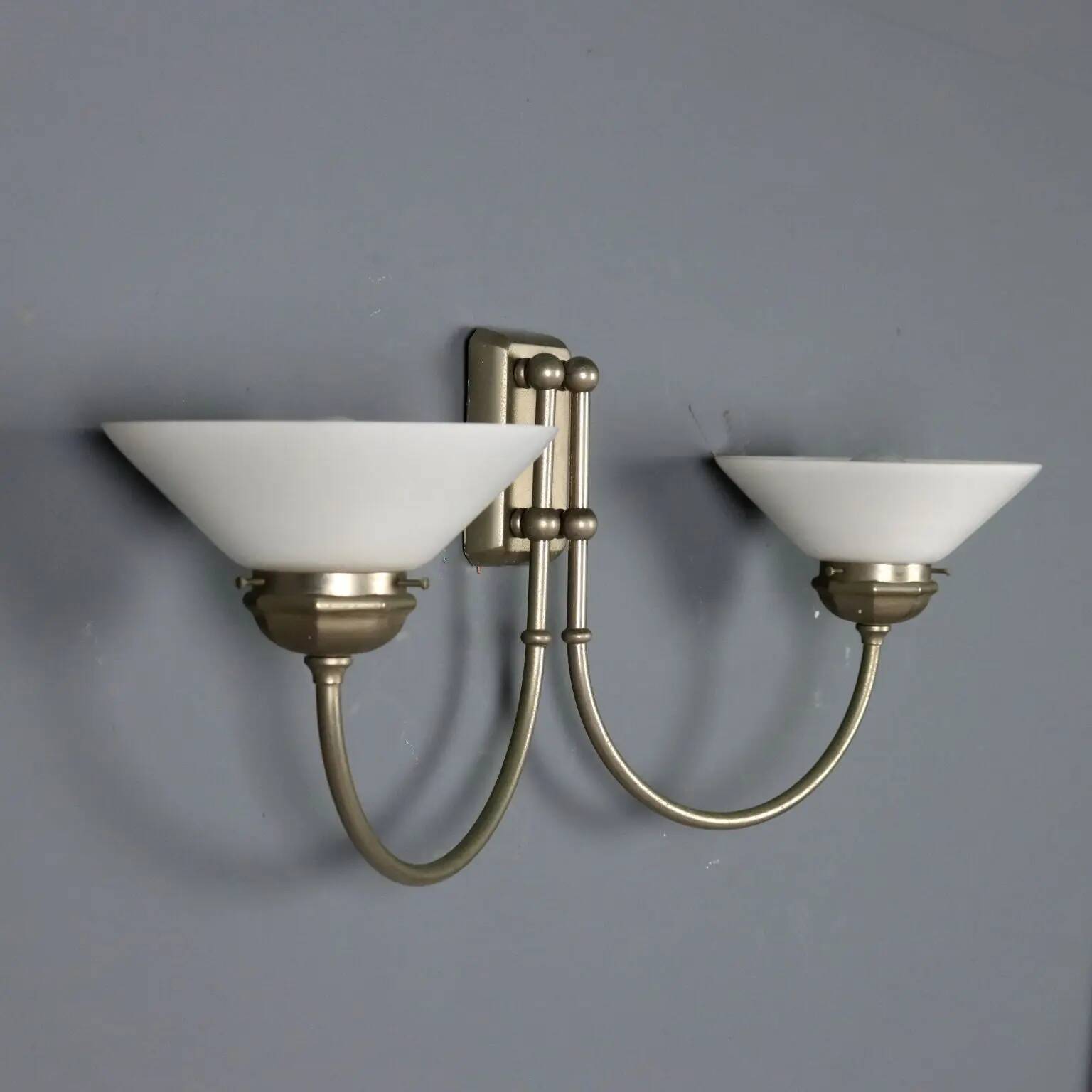 Vintage wall light in glass with double socket, Italian design from the 1960s.