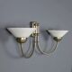 Vintage wall light in glass with double socket, Italian design from the 1960s.