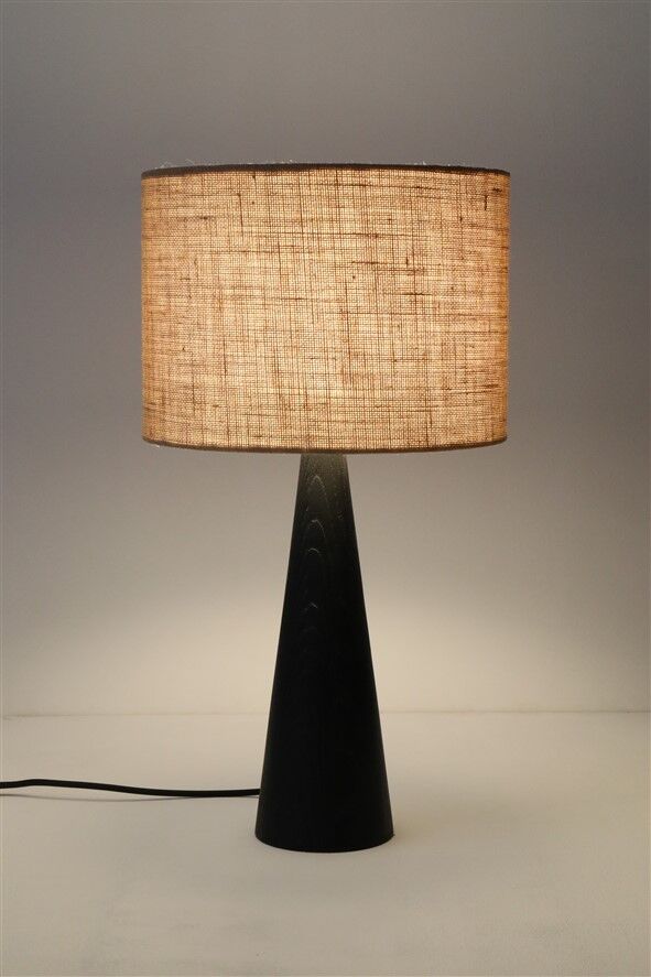 Rare black Theodor Skjøde Knudsen table lamp / Skjern / Mid-century Danish modern design / 1960s / 1970s